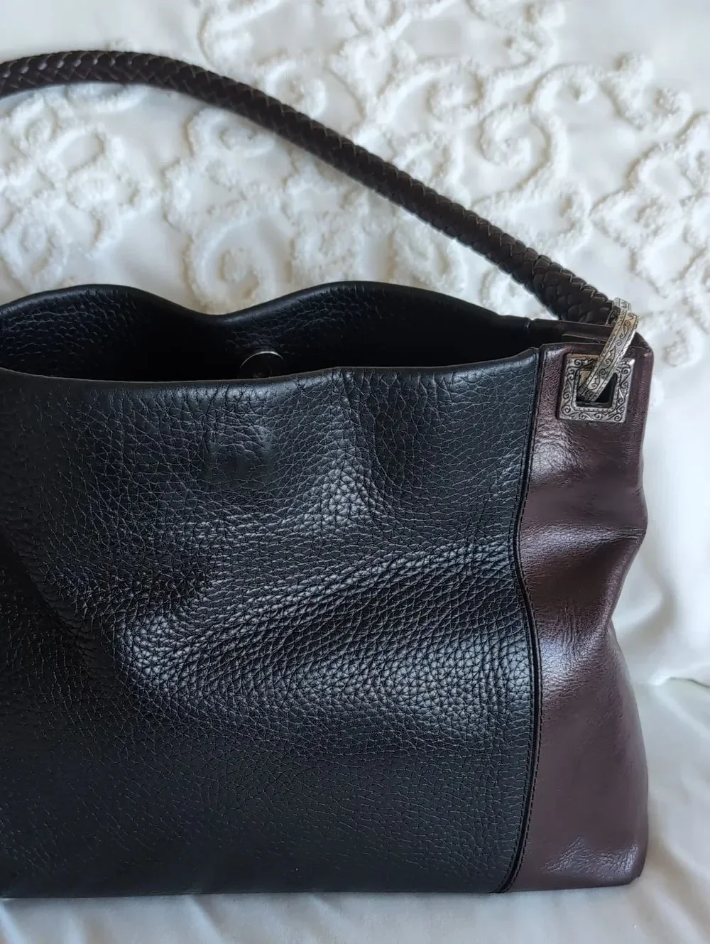 Brighton Bailey Shoulder Bag Ferrara Collection Brown&Black Combo Braided Handle